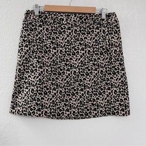 LOFT animal print mini skirt with pockets